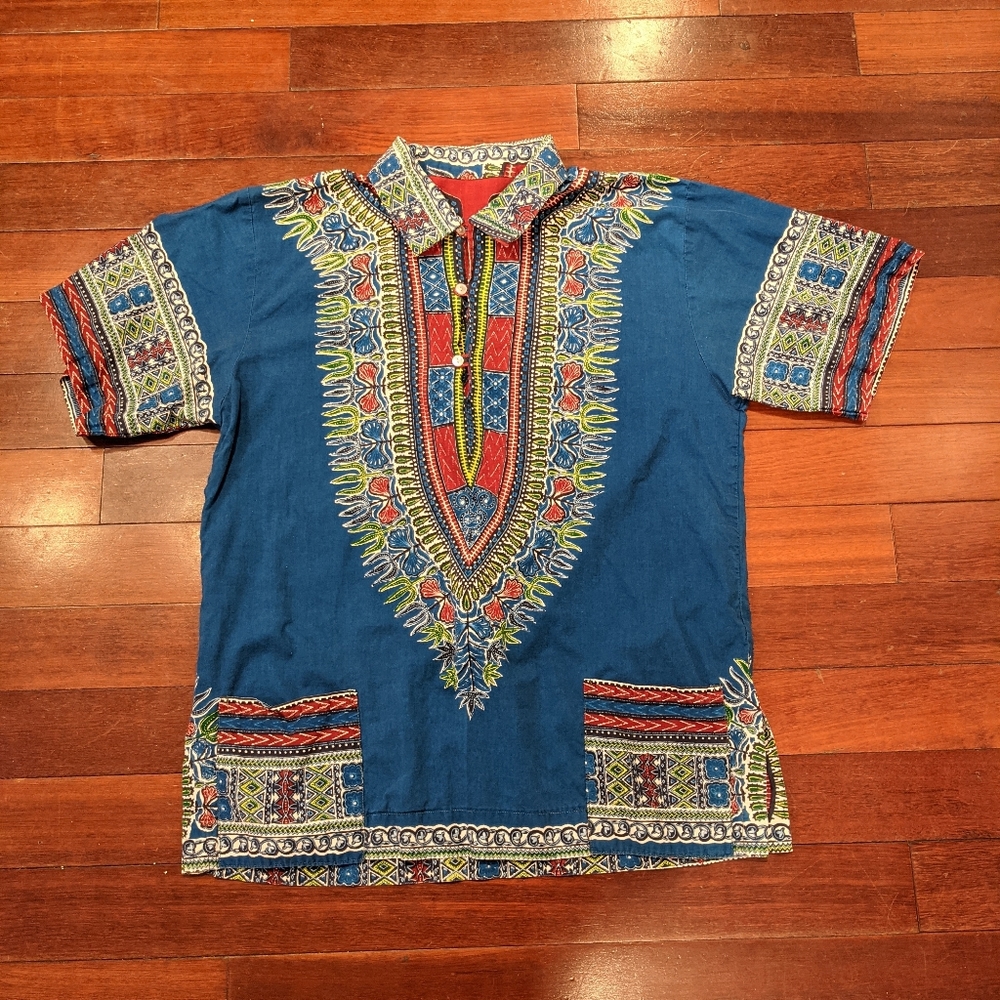 Blue African Dashiki Shirt